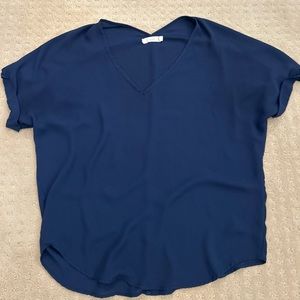 Blue short sleeve blouse